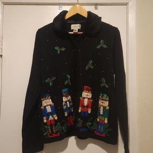 Festive Black Nutcracker Sweater
